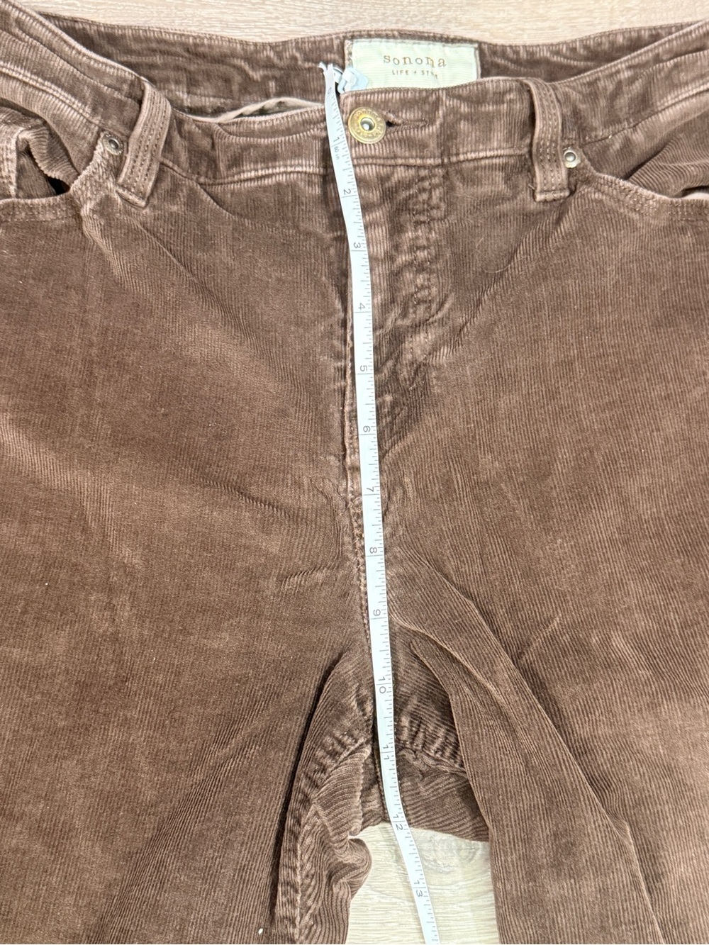 Sonoma Women’s Straight-Leg Corduroy Jeans in Dark Brown Size 12P - Picture 6 of 11
